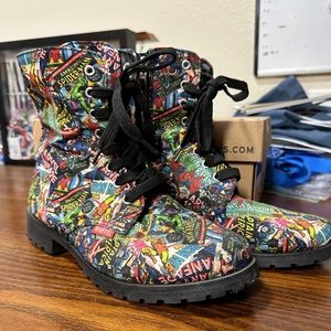 Marvel comic combat boots. Size 8